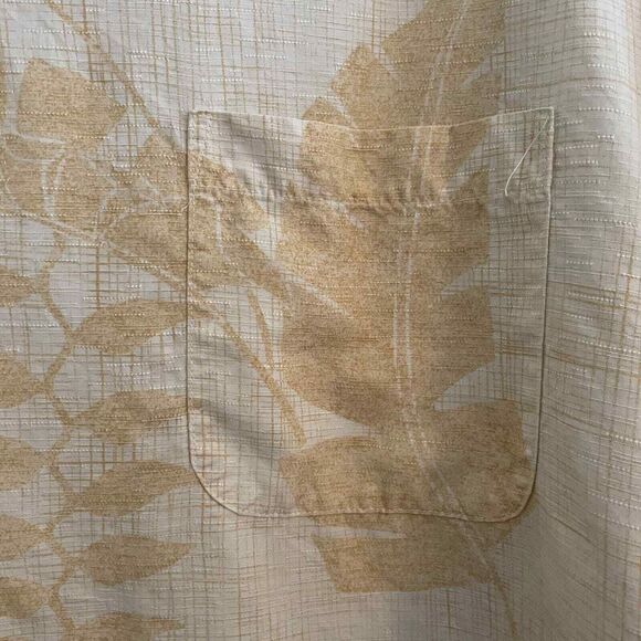 Tommy Bahama 100% Silk Button Up Shirt Yellow Tropical Leaves Aloha Camp Mens XL - Picture 4 of 7